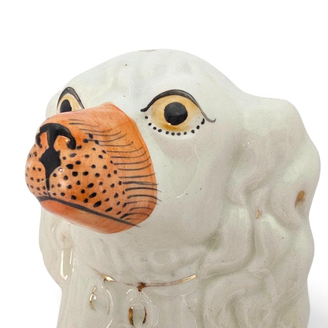 Mid-20th Century Staffordshire-Style King Charles Spaniel Mantel Dog 12" For Sale - Image 9 of 12