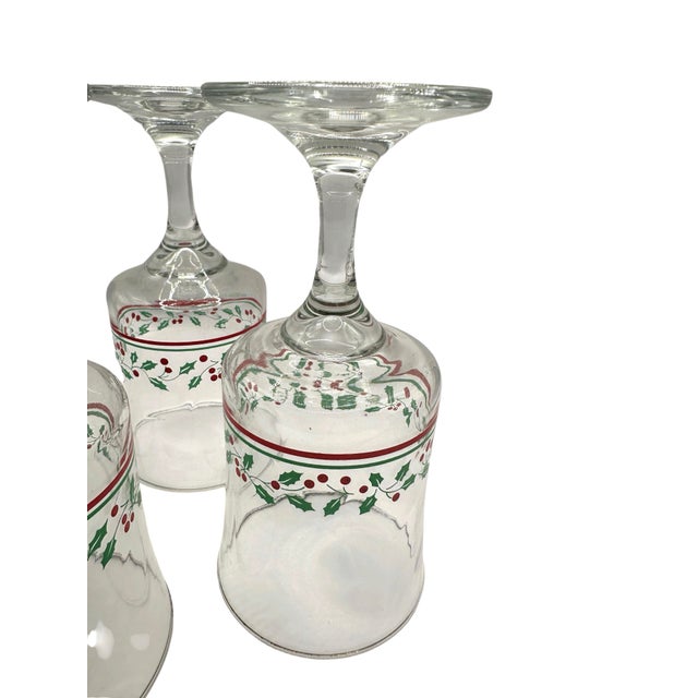 Set of 4 Vintage Arby's Christmas Collection Wine Goblets - A Set of 4 For Sale - Image 9 of 11