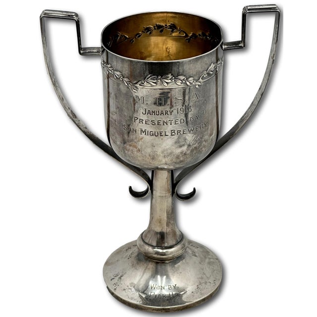 This Truly is an Outstanding Authentic Antique Sterling Silver Equestrian - Horse Show Trophy. It is Rendered in a Classic...