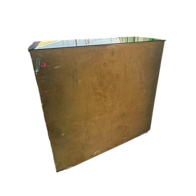 Wood Vintage Scandinavian Linen Cabinet Attributed to Bodafors With Custom Black Mirror Top For Sale - Image 7 of 14