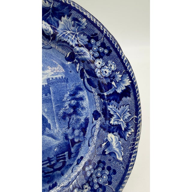 A Blue Dark Transfer Decorated Staffordshire Plate "Part of Goodridge Castle, Kent", by Enoch Woods, Circa 1830's For Sale - Image 10 of 14