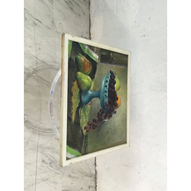 Asparagus Vintage Fruit Display Oil Painting For Sale - Image 8 of 9