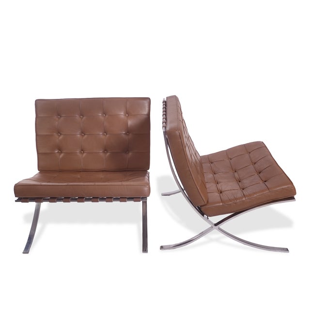 The 1950s Florence Knoll Barcelona Chairs, designed by Ludwig Mies van der Rohe for the GM Tech Center in Michigan, embody...