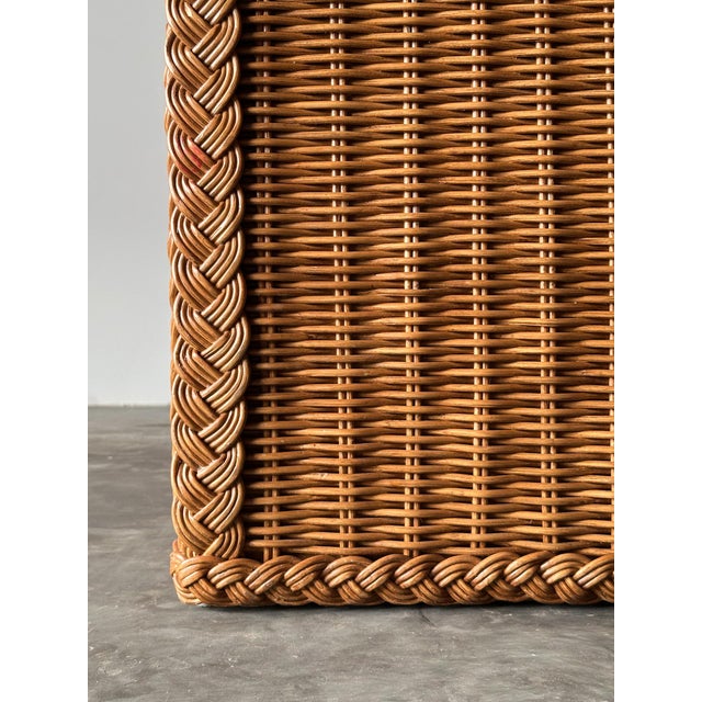 Woven Wicker Six-Drawer Dresser With Braided Rope Trim, 1980s For Sale - Image 10 of 18