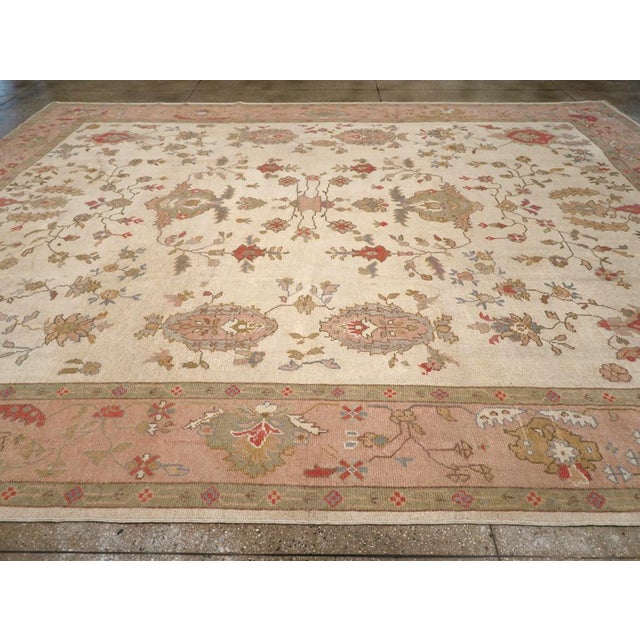 Galerie Shabab Collection Mid-20th Century Turkish Oushak Large Carpet For Sale - Image 4 of 8