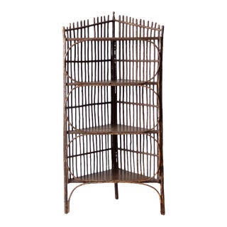 Antique Rustic Twig Corner Shelf For Sale