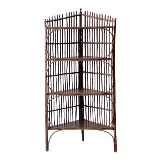 Antique Rustic Twig Corner Shelf For Sale