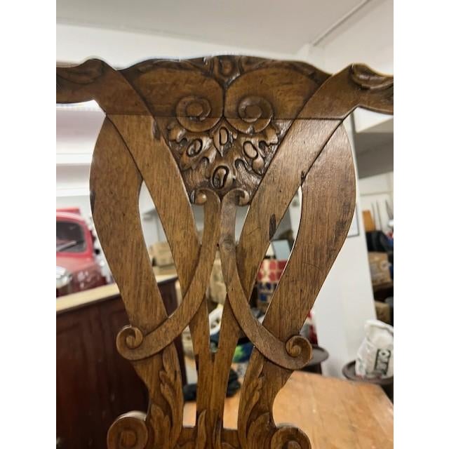 Late 1700s Irish Hand Carved Walnut Chippendale Side Chairs Set of 10 For Sale - Image 15 of 16