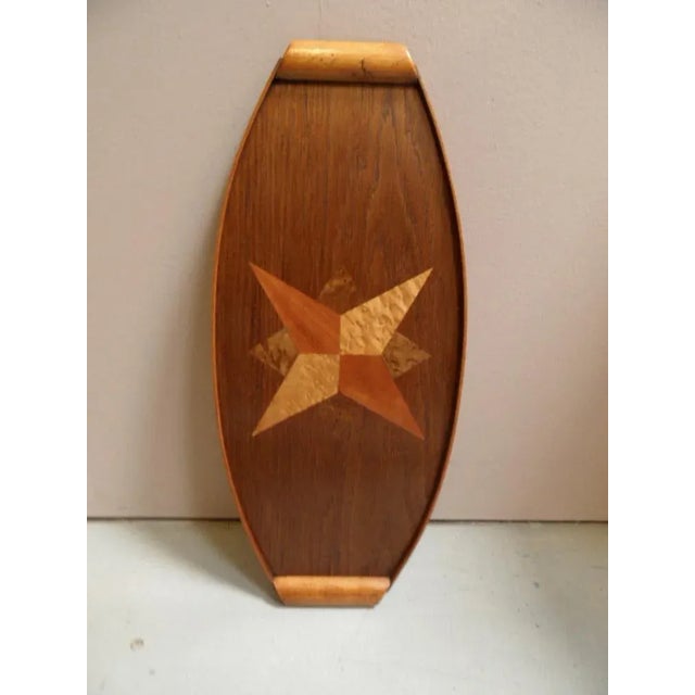 Vintage Wooden Tray with Inlay, 1930s For Sale - Image 3 of 9