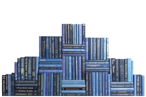 Decorative Books - Denim & Gold Book Wall - Set of 100 Blue Books