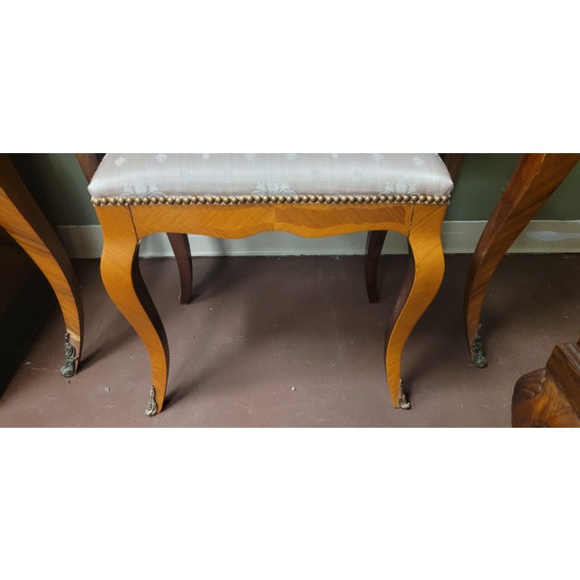 Art Nouveau Fine Vintage Inlaid French Secretary Desk For Sale - Image 3 of 15