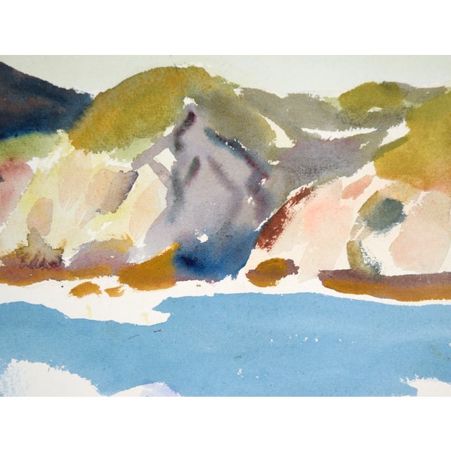 American Big Sur Coast Landscape in Watercolor on Paper by Paul Dougherty For Sale - Image 3 of 11