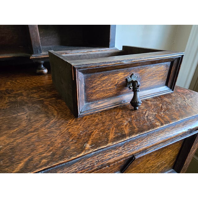 Antique English Dresser Solid Oak, Jacobean Style, 1700s For Sale - Image 16 of 16