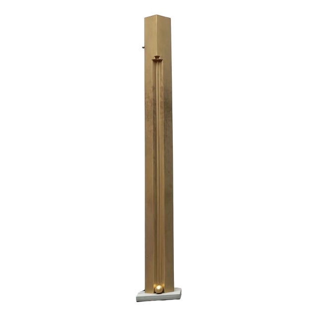 Postmodern Italian Golden Model Totem Floor Lamp by Kazuhide Takahama for Sirrah, 1980s For Sale