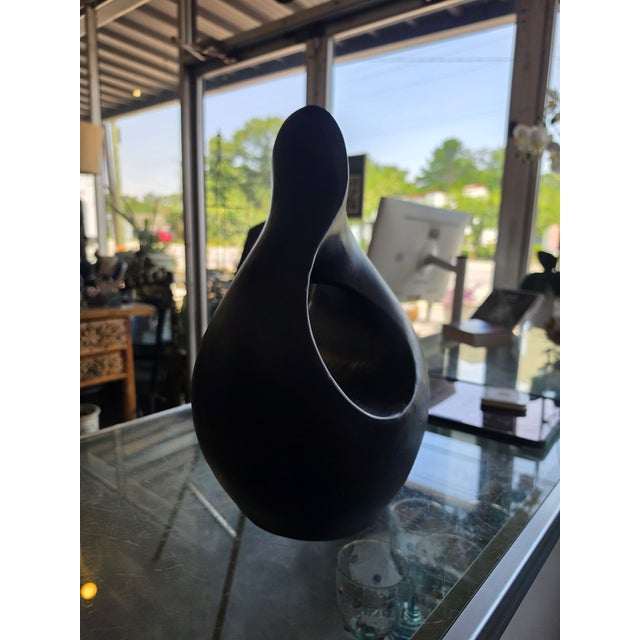 Ceramic VTG MCM Brutalist Sculpture Handmade Terracotta Pottery Flame Minimalist Art For Sale - Image 7 of 12