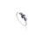 Art Deco 14k White Gold Three Stone Royal Blue Sapphire Ring Size 7 For Sale - Image 3 of 11