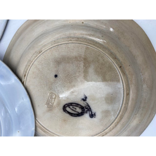 Antique P. W. & Co. Black Mulberry Ware Plates, “Washington’s Vase” - Set of 8 For Sale - Image 10 of 13