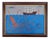 Matt Rix, Naive Style Giant Squid & Sail Ship, Oil on Board, Framed For Sale