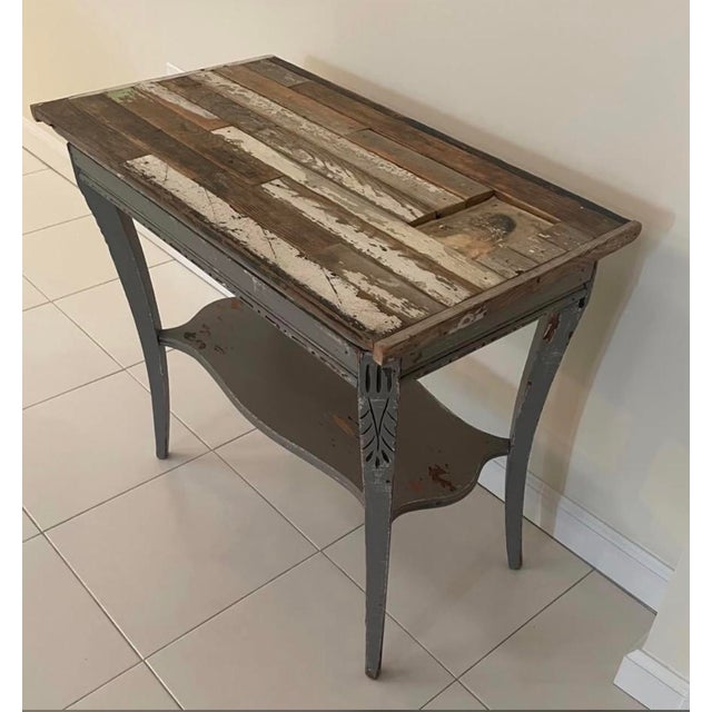 1960s 1960s Rustic Mismatched Reclaimed Wood Side Table For Sale - Image 5 of 10