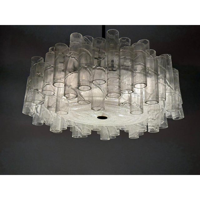 1960s Brutalist Ice Murano Glass Tube Chandelier from Doria Leuchten, Germany, 1960s For Sale - Image 5 of 18
