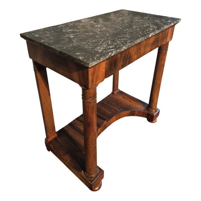 Antique French Console Table with Anthracite Marble Top, 1850 For Sale
