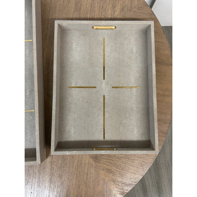 Made Goods Daina Faux Shagreen Trays, Set of Two For Sale In San Francisco - Image 6 of 12