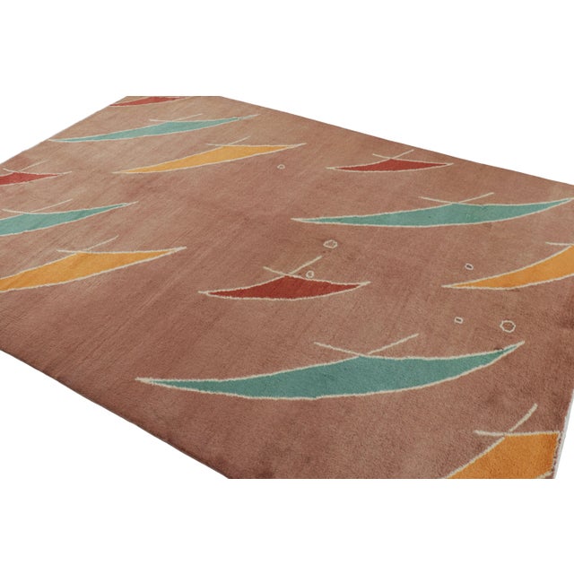 Rug & Kilim Vintage Zeki Müren Rug in Pink With Multicolor Geometric Patterns | Rug & Kilim For Sale - Image 4 of 7