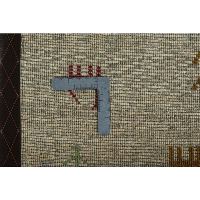 Hand-Knotted Gabbeh Nomadic Rug with Natural Tones & Symbolism For Sale - Image 10 of 11