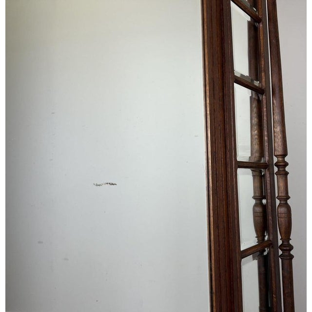 Antique French Carved Oak Mirrored 2-Drawer Armoire For Sale - Image 15 of 18