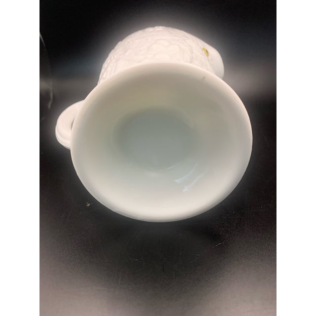 Glass Antique Eapg 19th Century Opaque White Milk Glass Owl Pitcher For Sale - Image 7 of 8