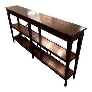 1960s Console Table With Shelves For Sale