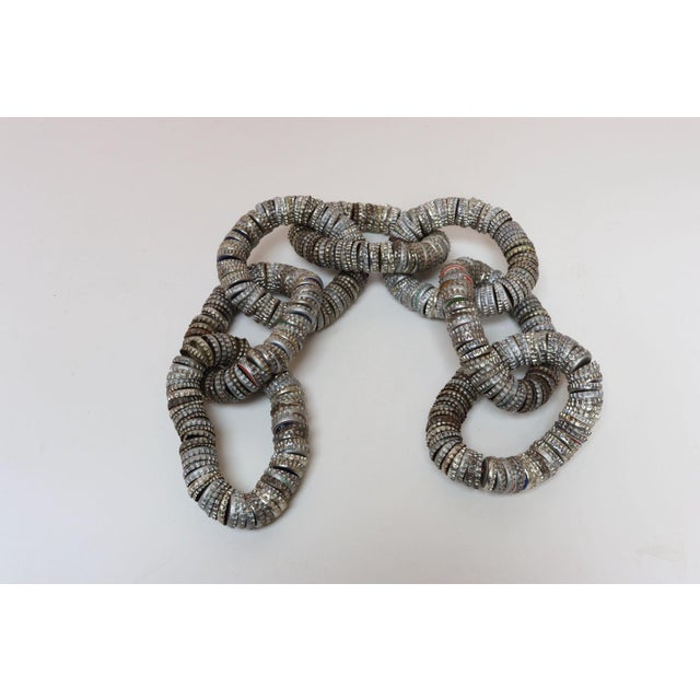 1980s Vintage Folk / Tramp Art Bottle Cap Chain Link Sculpture For Sale - Image 5 of 18