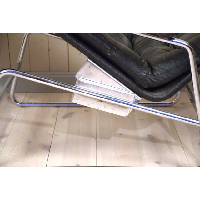 Swedish Tiltable Leather and Chrome Model Fenix Chaise Lounge by Sam Larsson for Dux, 1960s For Sale - Image 9 of 13