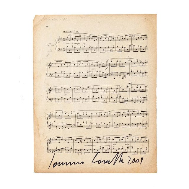 Musical Notes'' is a beautiful artwork in mixed media, tempera and collage on a musical note, realized in 2009 by Tommaso...