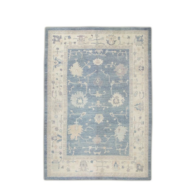 Textile Modern Turkish Oushak Rug 10'4" x 14'3" For Sale - Image 7 of 7