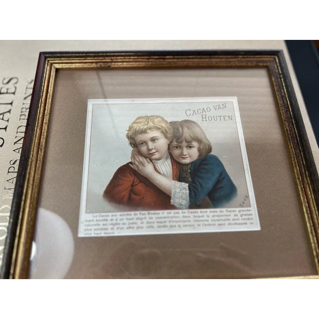 Framed Vintage Cacao Van Houten Advertisement Art Print – French Chocolate Ad | Victorian Cottagecore Wall Décor For Sale - Image 4 of 4