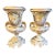 Antique Pair French Edwardian Campana Porcelain Urns Vases Still Life Flowers For Sale