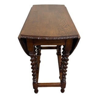 Antique 1800s English or American Jacobean Revival Drop Leaf Gate Leg Table For Sale