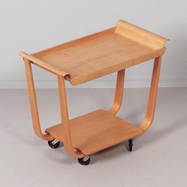 Pastoe Rolo PB01 Serving Trolley in Birch by Cees Braakman for UMS Pastoe, 1950s For Sale - Image 4 of 11