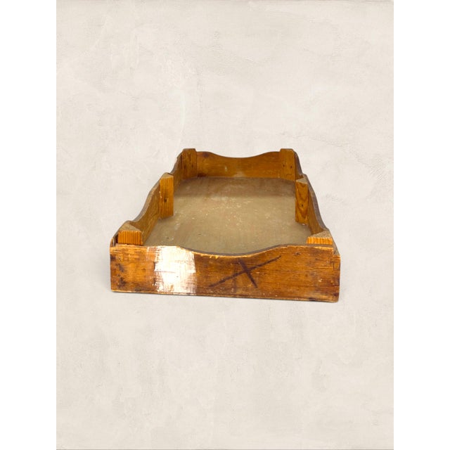 Farmhouse 1920s English Bronnley Branded Pine Decorative Tray For Sale - Image 3 of 9