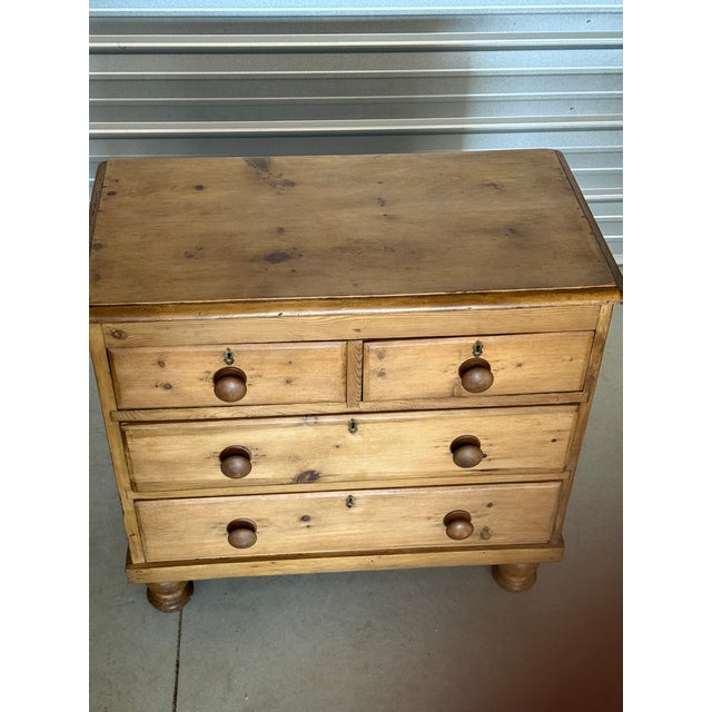 Victorian Antique Pine Two Over Two Drawers - Chest of Drawers From England For Sale - Image 3 of 18
