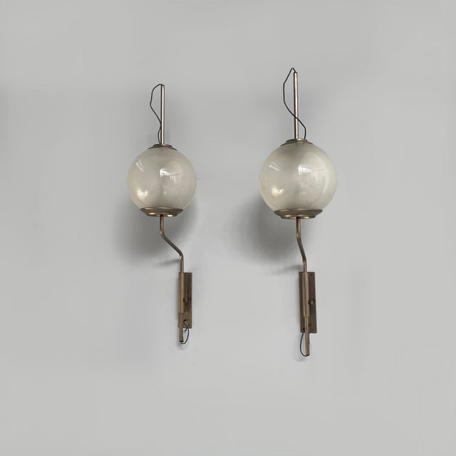 Mid-Century Modern Italian Glass Wall Lamps LP11 by Luigi Caccia Dominioni for Azucena, 1950s, Set of 2 For Sale - Image 14 of 14
