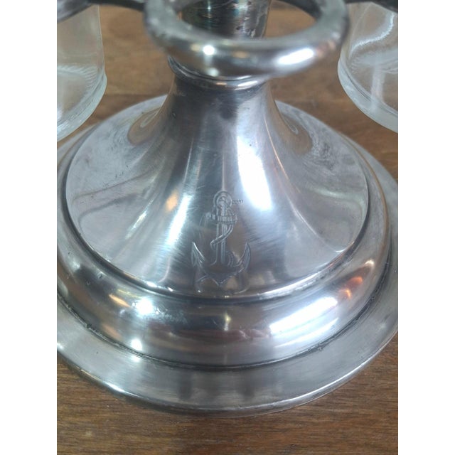 Silver-Plated Oil and Vinegar Set with Bottles and Anchor by Ercuis, 1890s, Set of 3 For Sale - Image 3 of 7