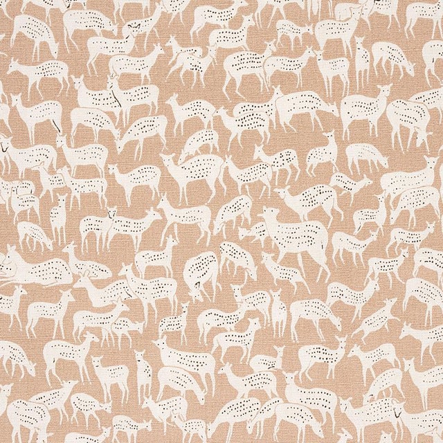 Sample - Schumacher Fauna Fabric in Fawn For Sale