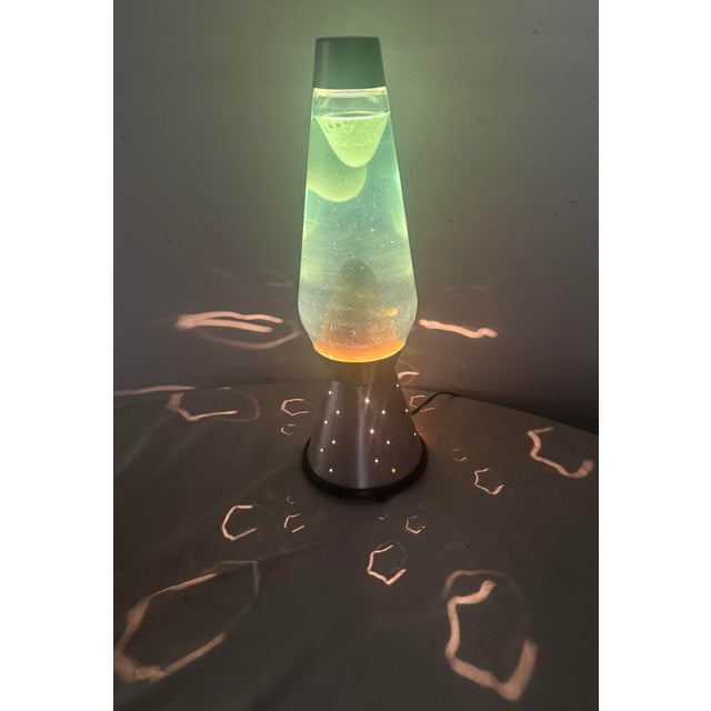 Green Rare Vintage Green Silver Lava Simplex Lava Night Lite Light Lamp W Original Box For Sale - Image 8 of 15