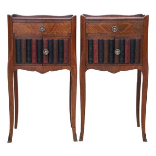 Vintage French Parquetry Nightstands, 1930, Set of 2 For Sale