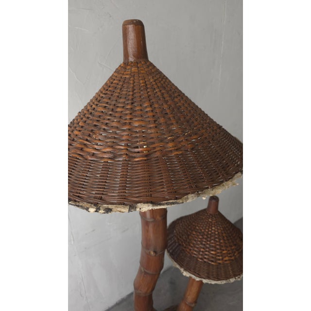 Mario Lopez Torres 1950s Large Scale Bamboo Floor Lamp For Sale - Image 4 of 8