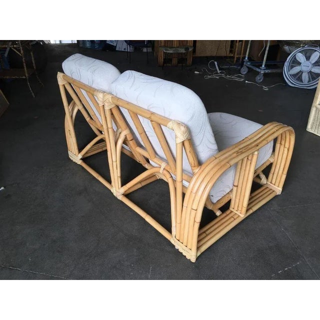 1950s Restored Paul Laszlo Rattan Four Strand Sectional Settee Sofa For Sale - Image 5 of 10