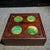 Brown Vintage Huali Wood Double-Drawer Jewelry Box With Carved Green Jade Discs For Sale - Image 8 of 9
