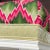 Green Vintage Custom Pink & Green Chevron Footstool or Ottoman For Sale - Image 8 of 13